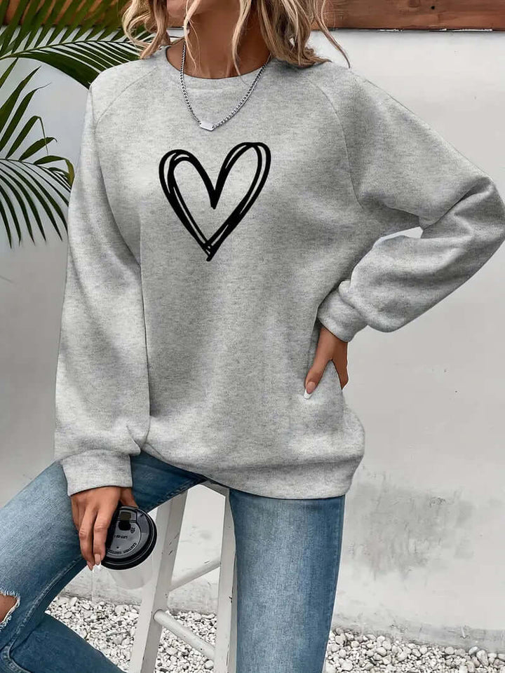 Oversized Heart-Print Sweater
