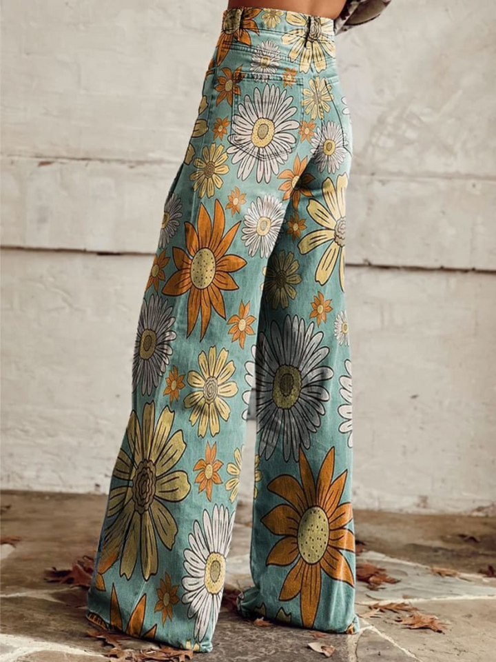 Grace - Vintage Floral Wide Leg Pants