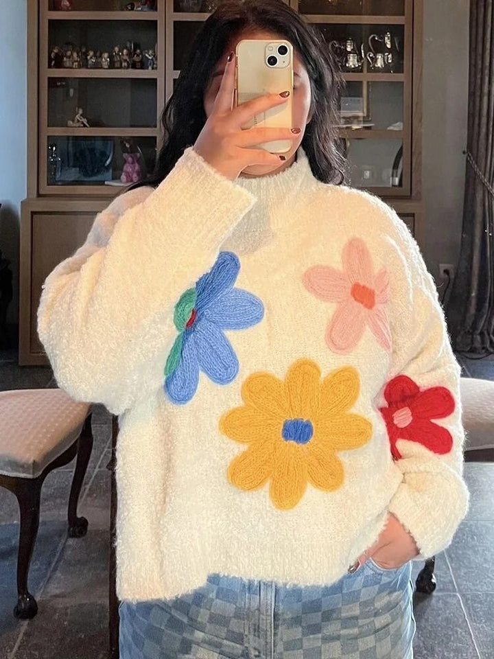 Jarah - Floral Knit Sweater