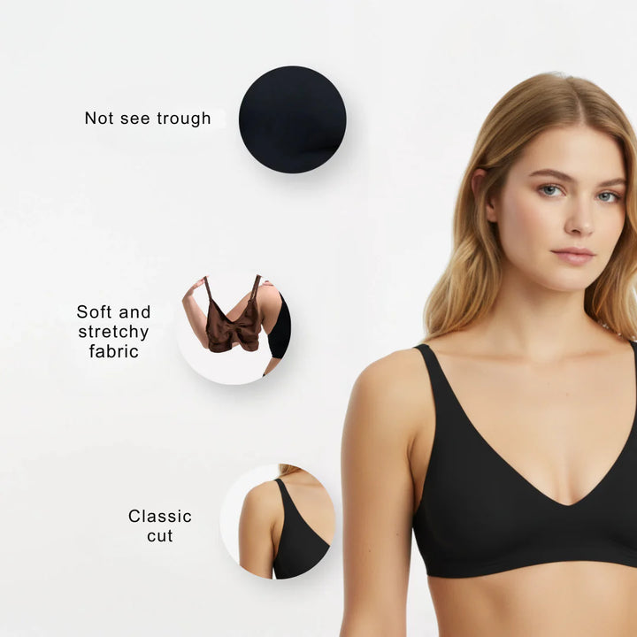 Seamless Bra for Women | V-Neck | Push-Up