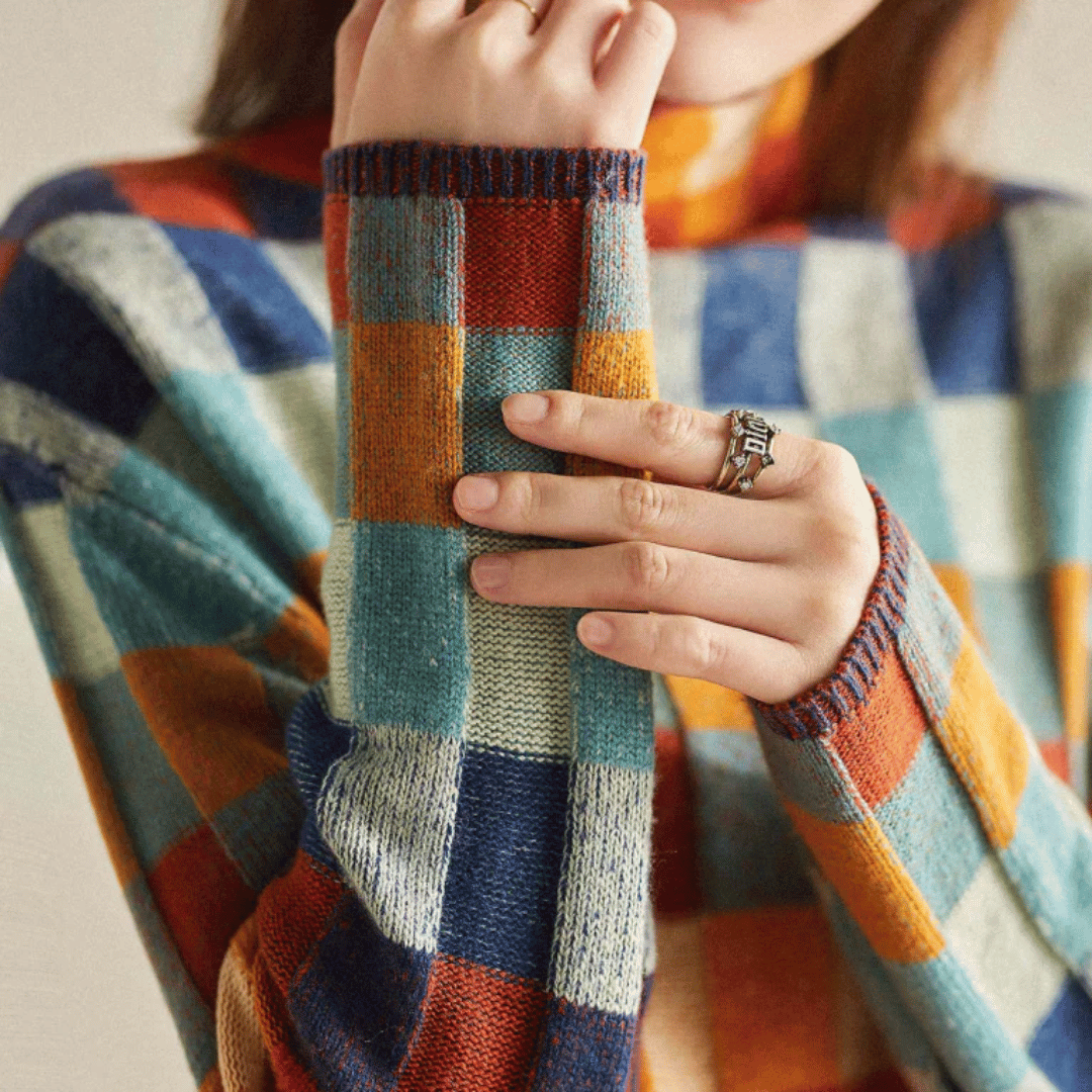 Tamsyn - Cashmere Patchwork Turtleneck Sweater