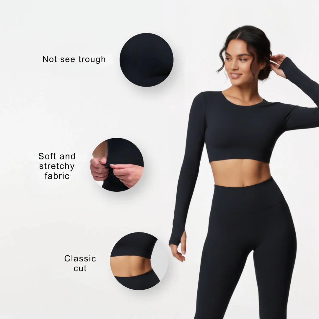 Long-Sleeve Crop Top for Women
