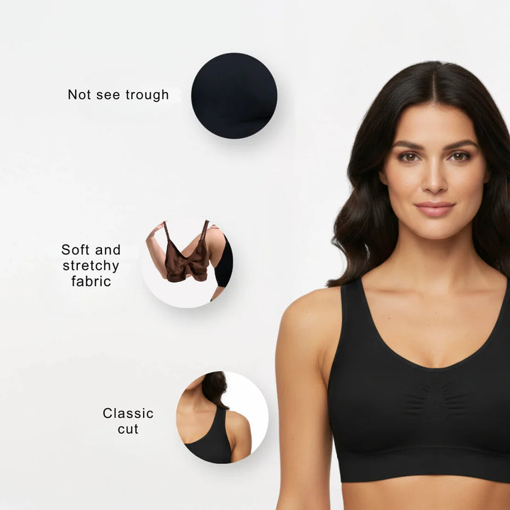 Sports Bra with Elastic Underband for Women | Push-Up