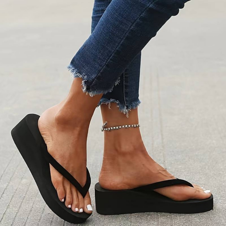 Thong Strap Wedge Platform Flip Flops Sandals