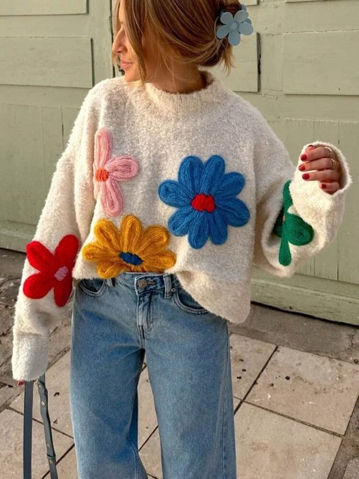 Jarah - Floral Knit Sweater