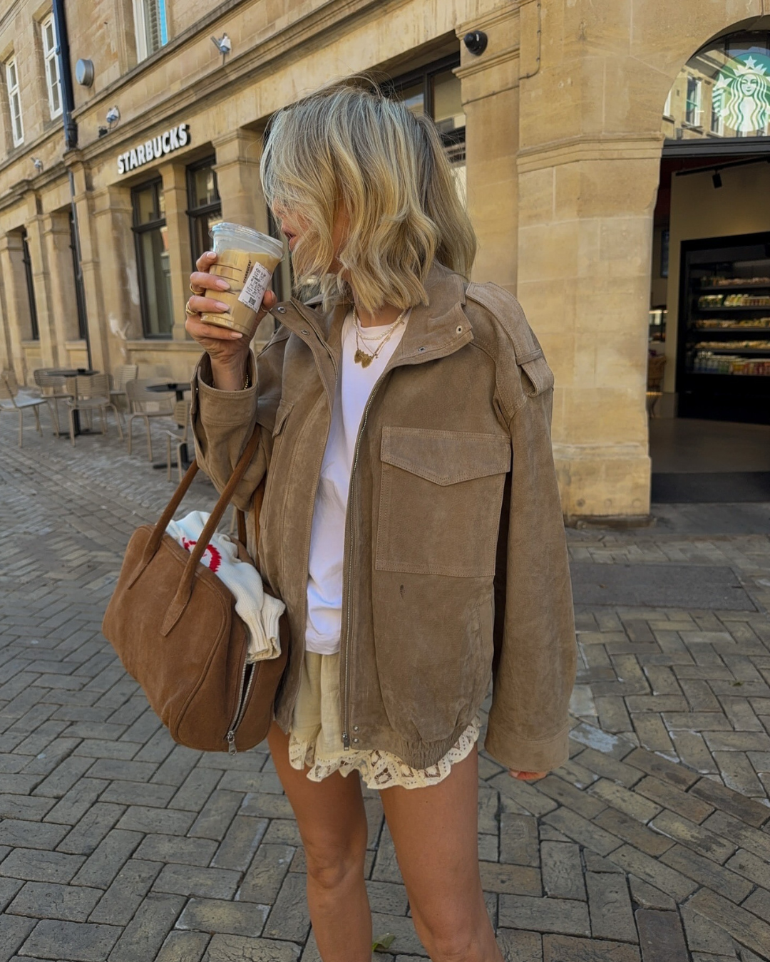 Jacket with High Collar, Front Flap Pockets, and Zip Closure