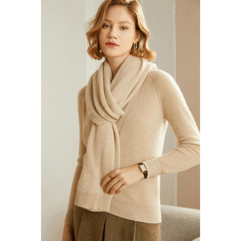 Open Front Knit Cardigan with Shawl Neckline and Ribbed Cuffs