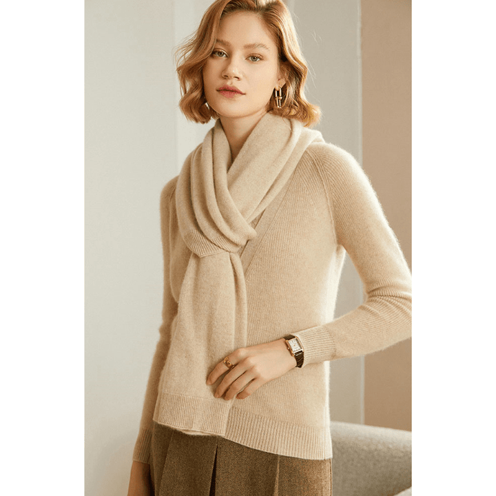 Open Front Knit Cardigan with Shawl Neckline and Ribbed Cuffs