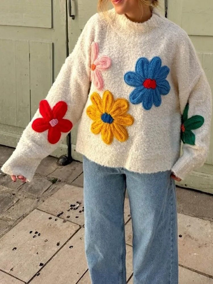 Jarah - Floral Knit Sweater