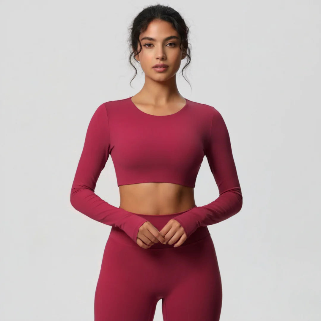 Long-Sleeve Crop Top for Women