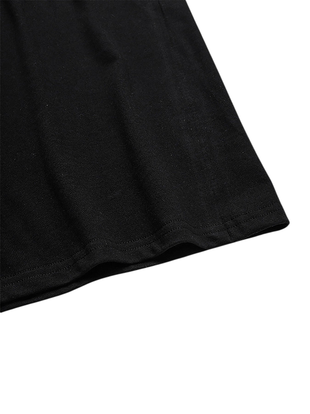 Short Sleeve Graphic Print T-Shirt with Crew Neck and Rolled Cuffs