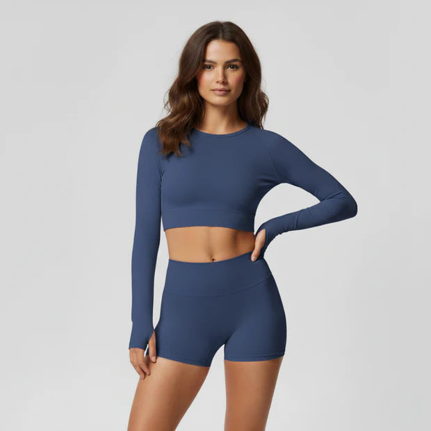 Gym shorts with an elastic waistband for women