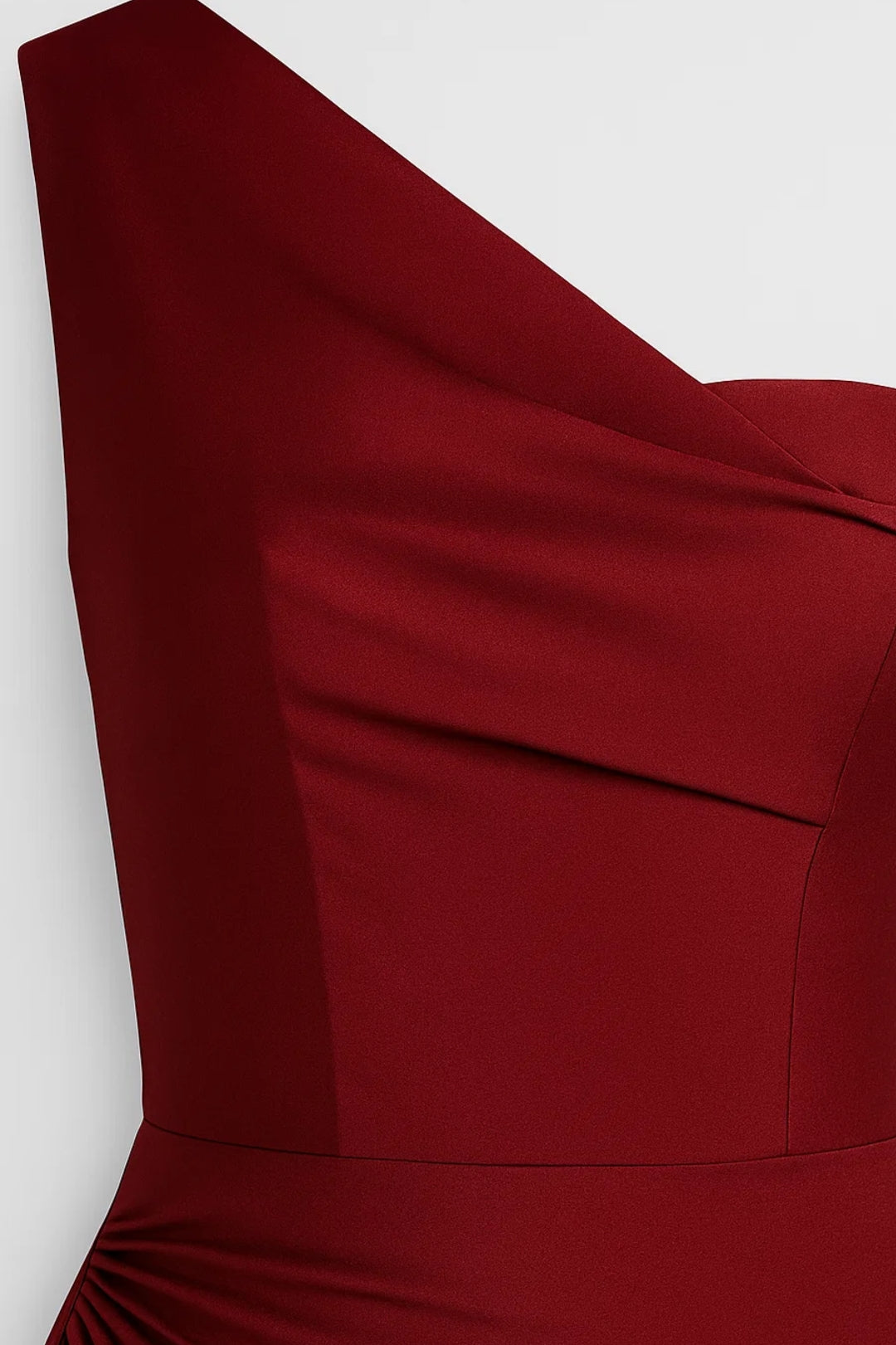 One-Shoulder Maxi Dress with Draped Detail and Side Slit