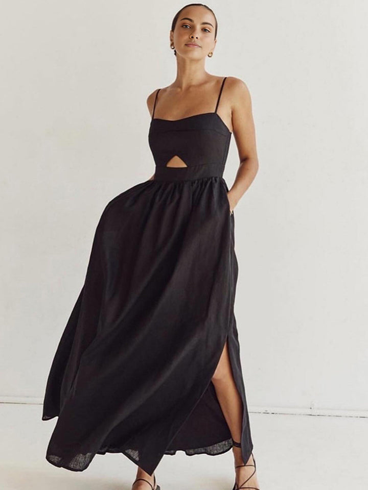 Maxi Dress with Cutout Detail and Spaghetti Straps