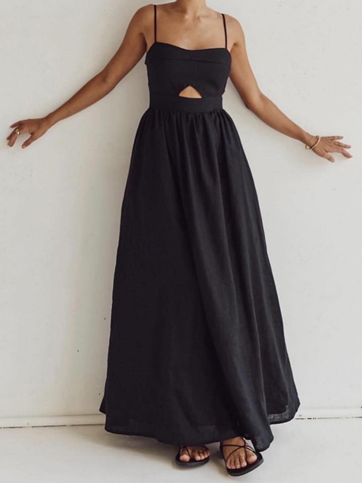 Maxi Dress with Cutout Detail and Spaghetti Straps