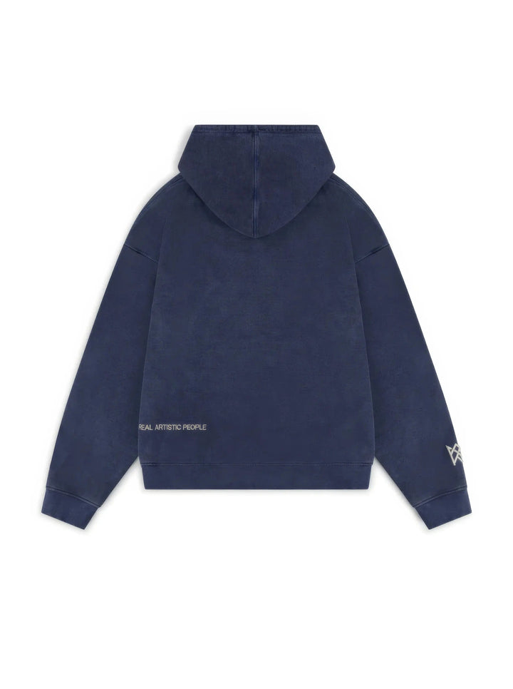 Oversized Pullover Hoodie with Drawstring Hood and Washed Finish
