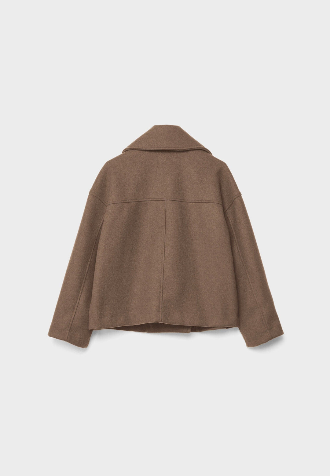 Cropped Double-Breasted Jacket with Notched Lapels and Long Sleeves