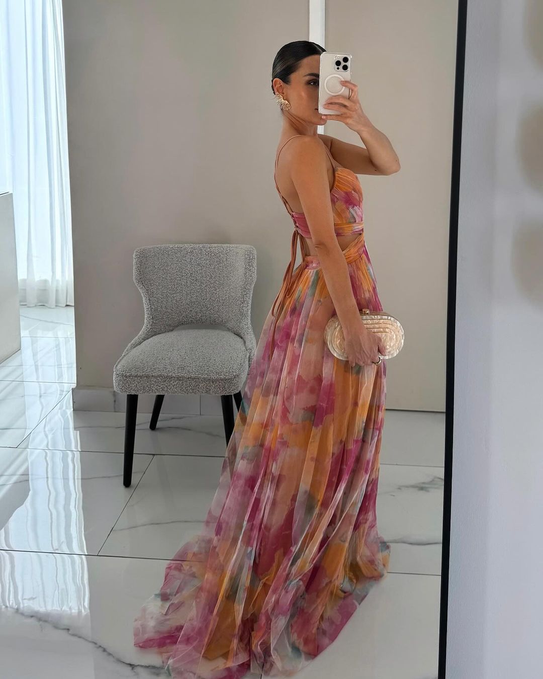 Pleated Maxi Dress with Spaghetti Straps