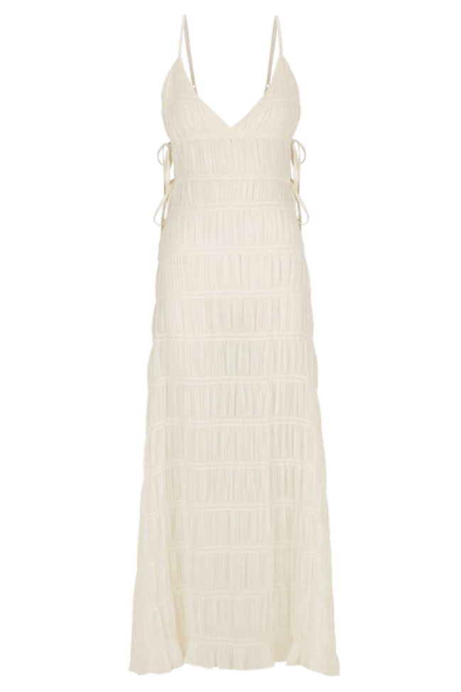 Tiered Maxi Dress with Spaghetti Straps and Side Tie Closure
