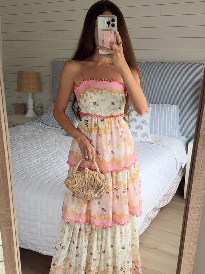 Tiered Maxi Dress | Spaghetti Strap Layered Dress