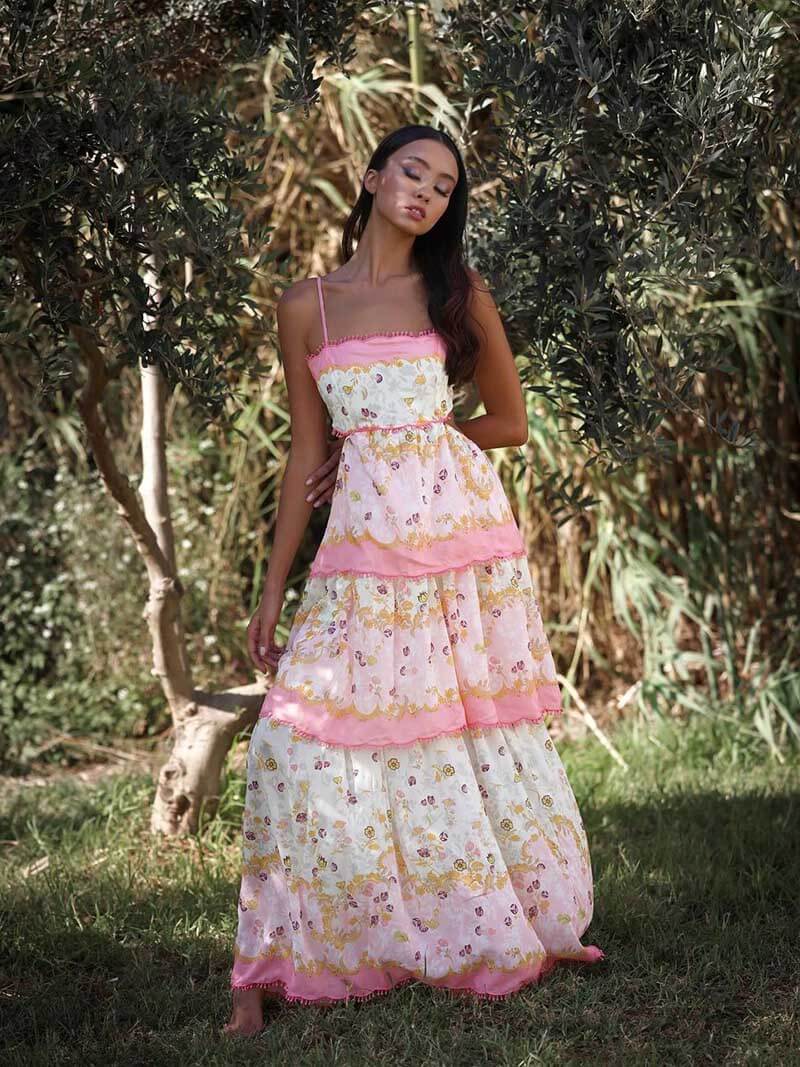 Tiered Maxi Dress | Spaghetti Strap Layered Dress