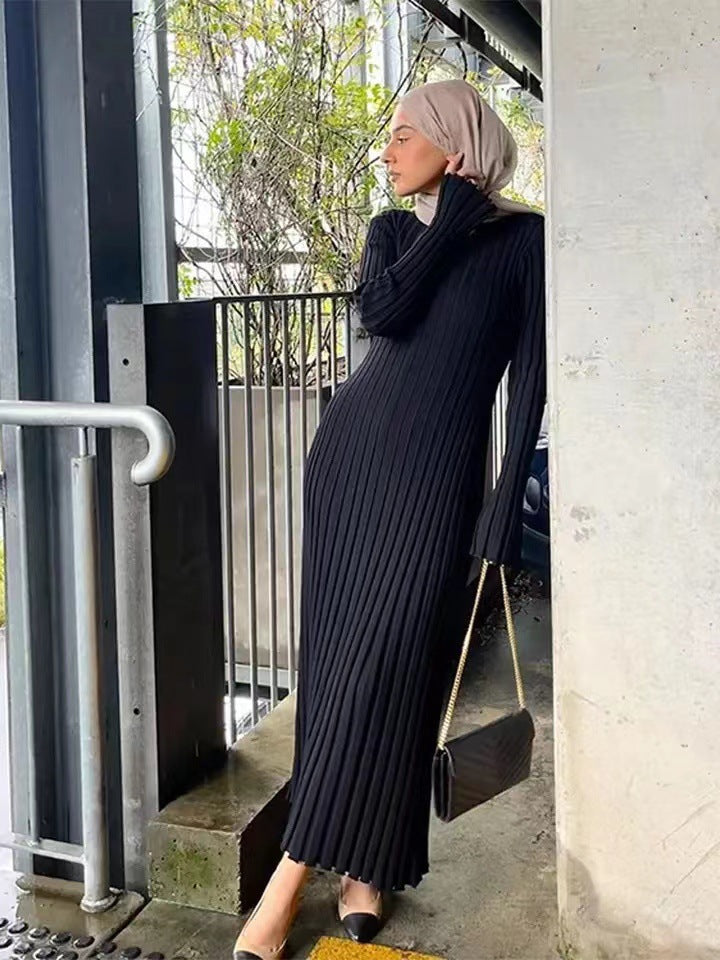 Ribbed Maxi Dress | Long Sleeve Knit Dress