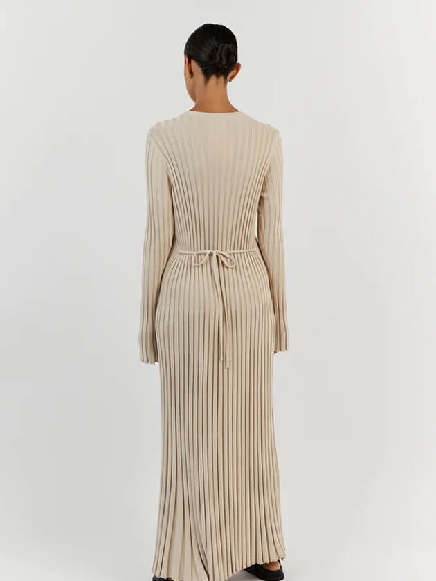 Ribbed Maxi Dress | Long Sleeve Knit Dress
