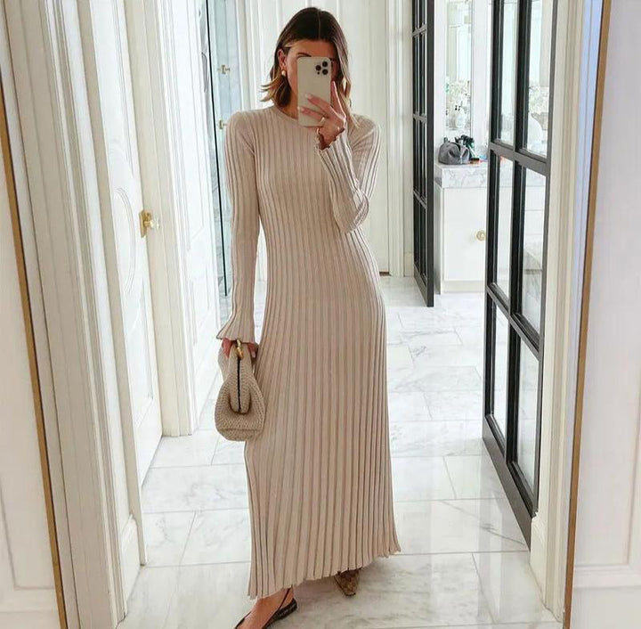 Ribbed Maxi Dress | Long Sleeve Knit Dress