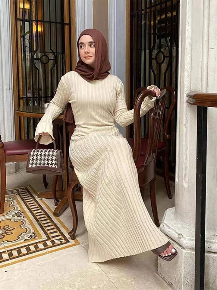 Ribbed Maxi Dress | Long Sleeve Knit Dress