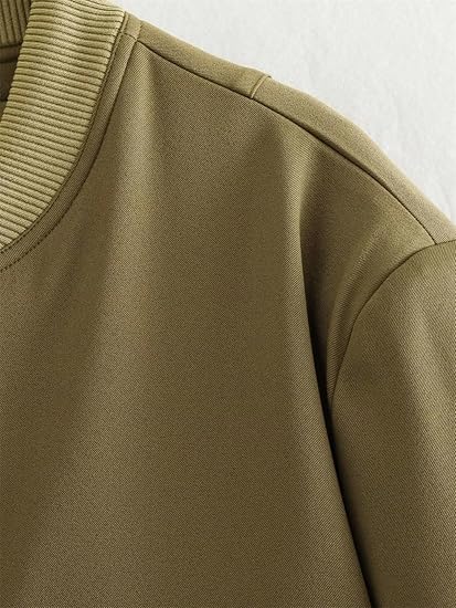 Cropped Jacket with Snap Button Closure