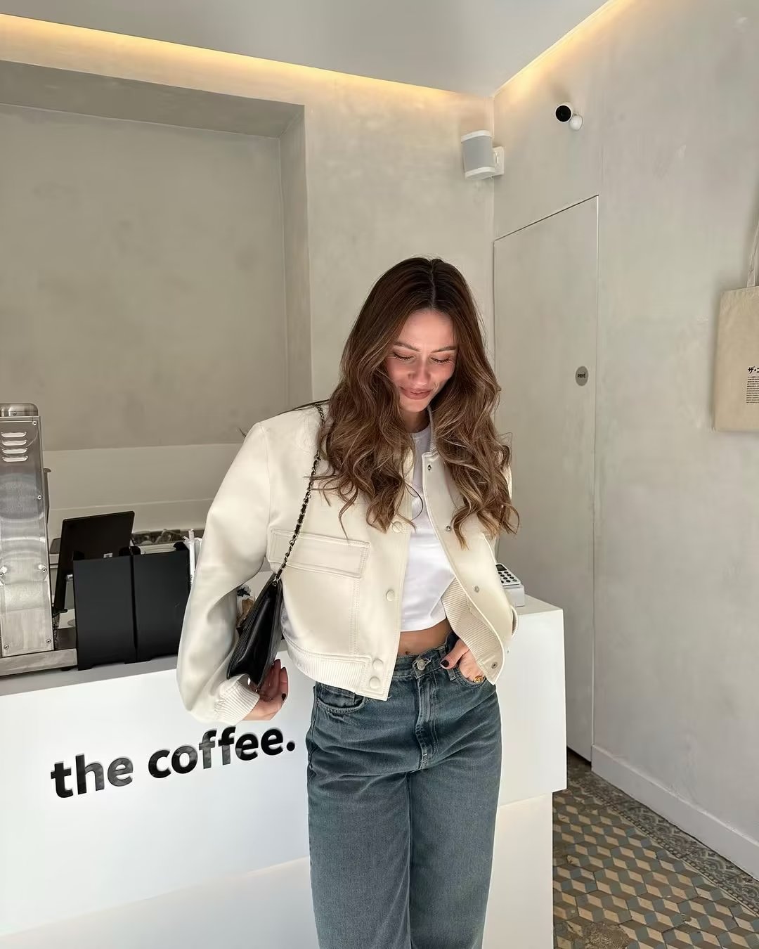 Cropped Jacket with Snap Button Closure