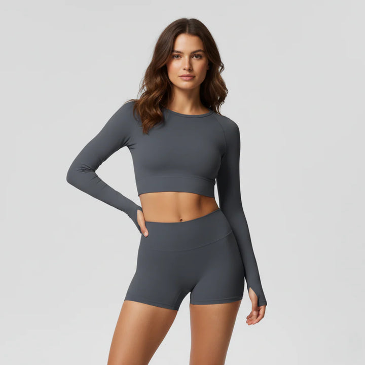 Gym shorts with an elastic waistband for women