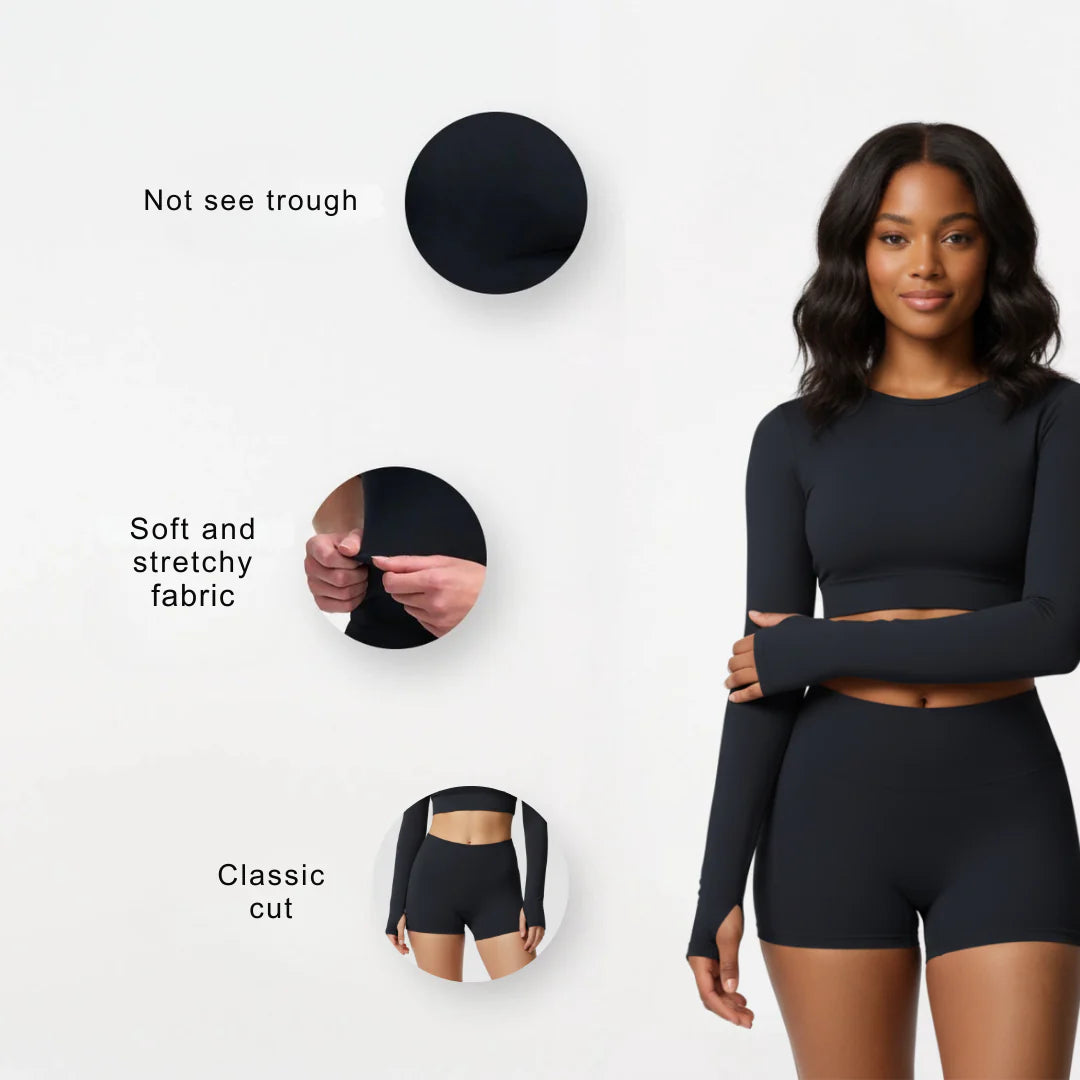 Gym shorts with an elastic waistband for women