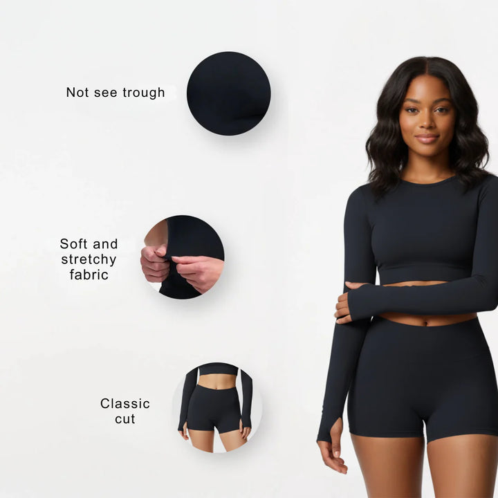 Gym shorts with an elastic waistband for women