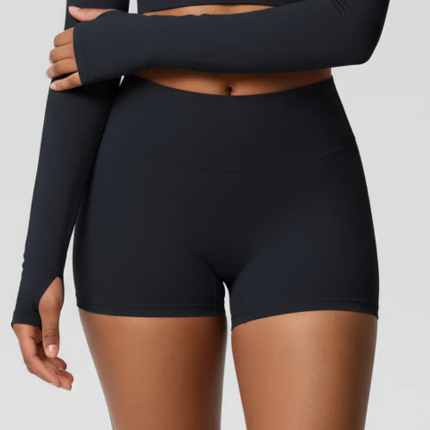 Gym shorts with an elastic waistband for women