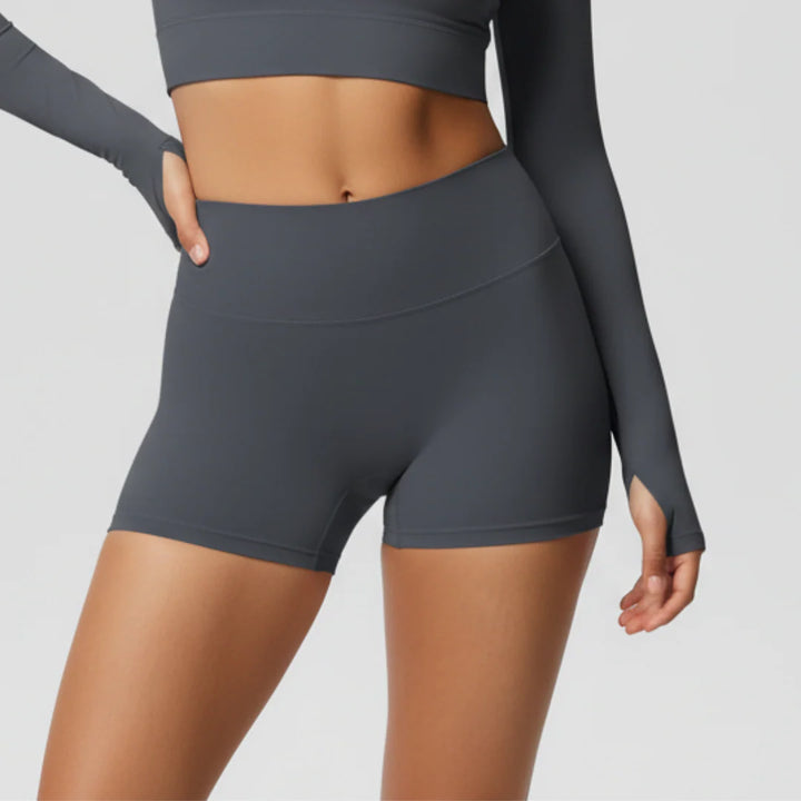 Gym shorts with an elastic waistband for women