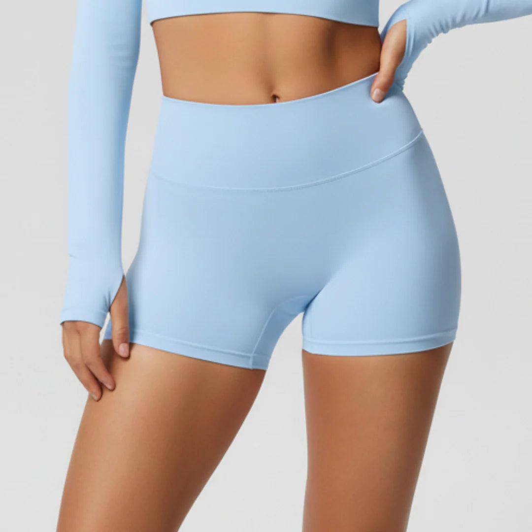 Gym shorts with an elastic waistband for women
