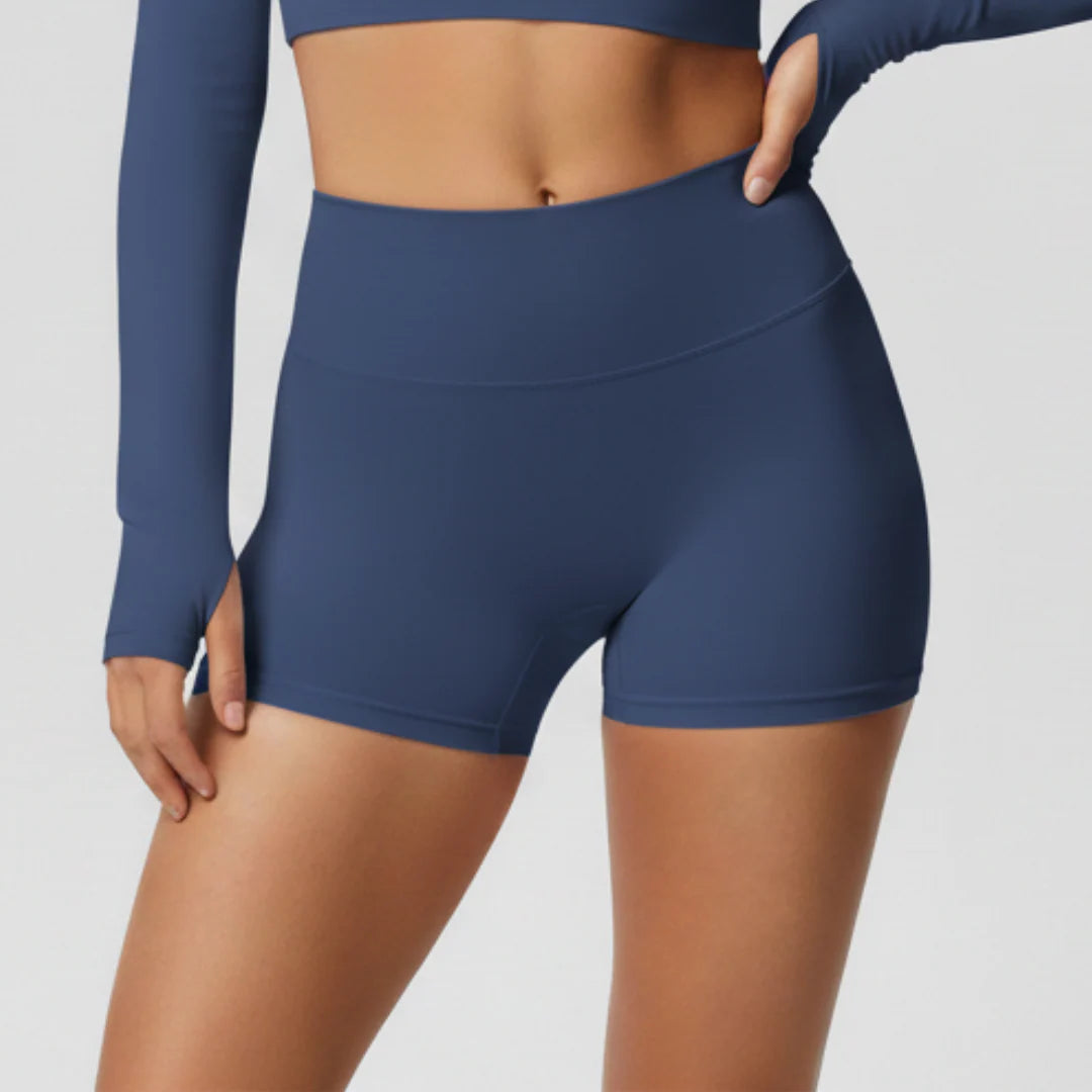 Gym shorts with an elastic waistband for women