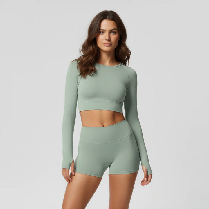 Gym shorts with an elastic waistband for women