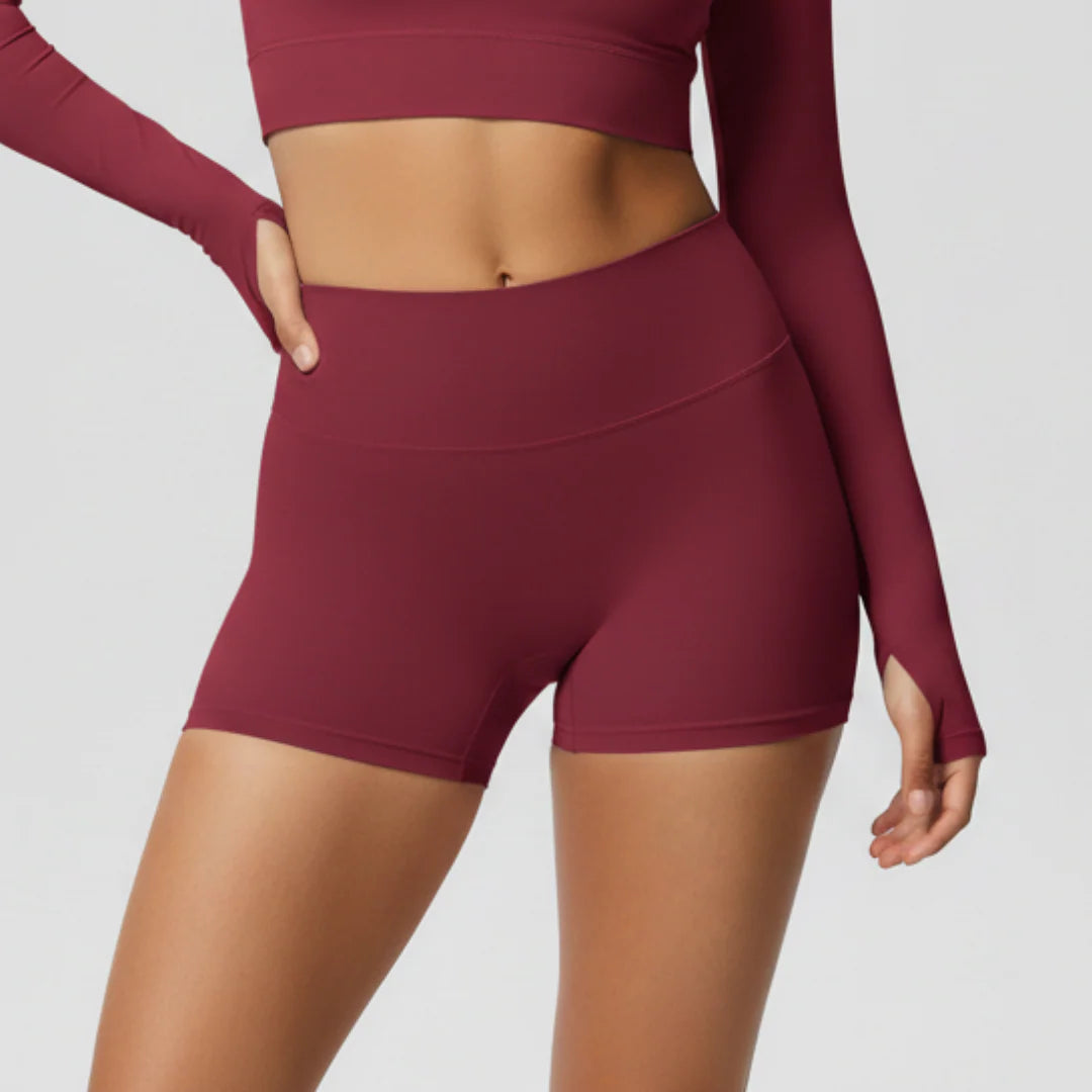 Gym shorts with an elastic waistband for women