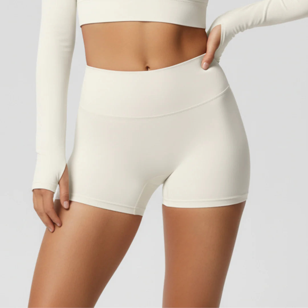 Gym shorts with an elastic waistband for women