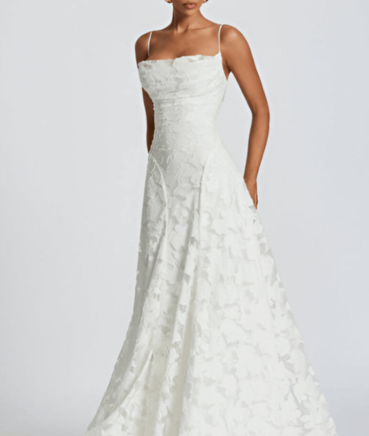 Textured Maxi Dress with Spaghetti Straps and Lace-Up Back