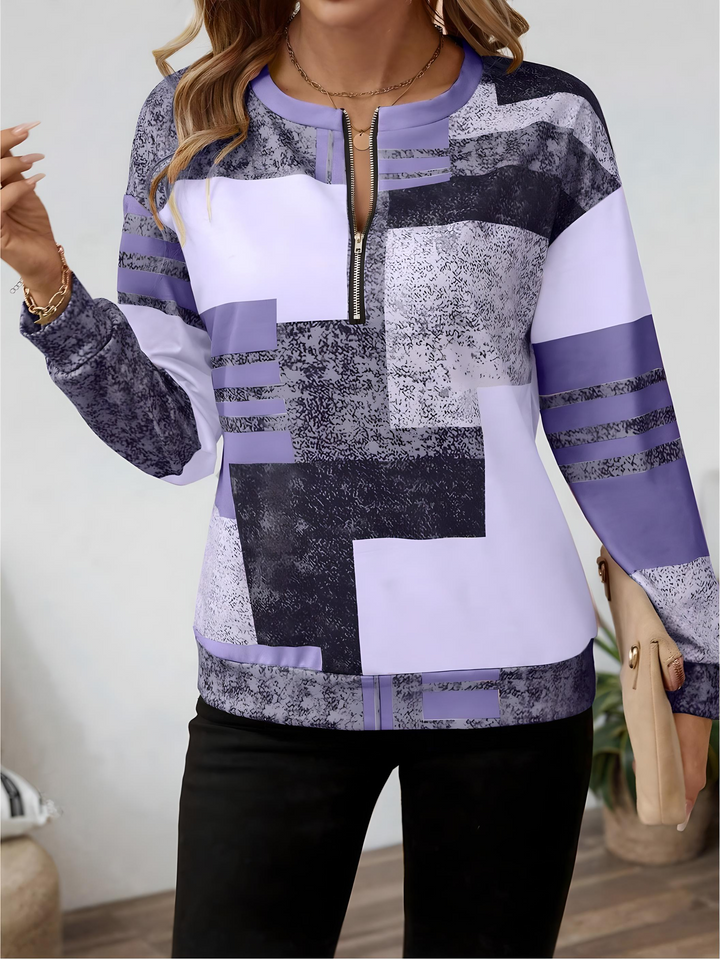 Long Sleeve Quarter-Zip Pullover Top