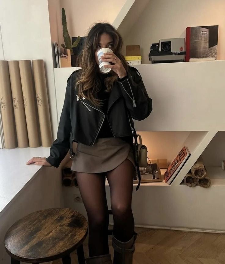 A-Line Skort with Concealed Side Zip and Mini Length