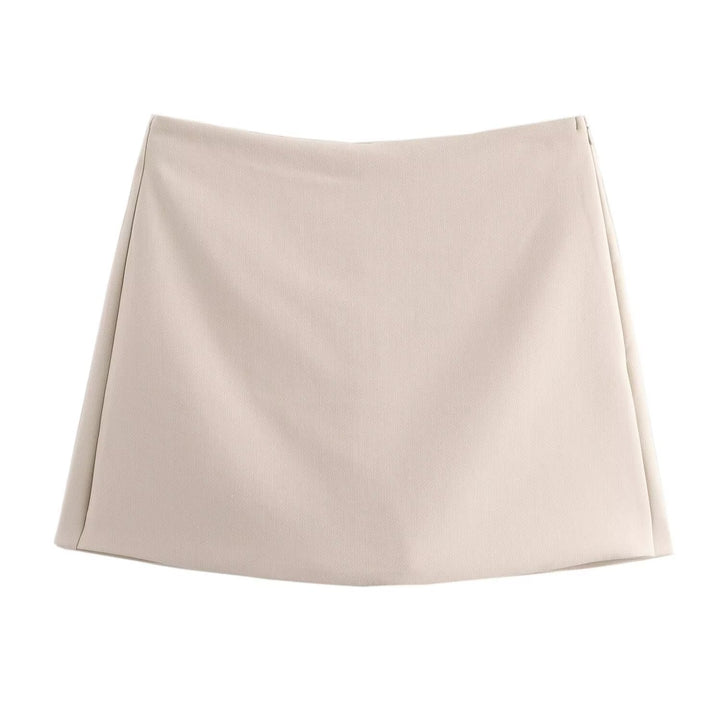 A-Line Skort with Concealed Side Zip and Mini Length