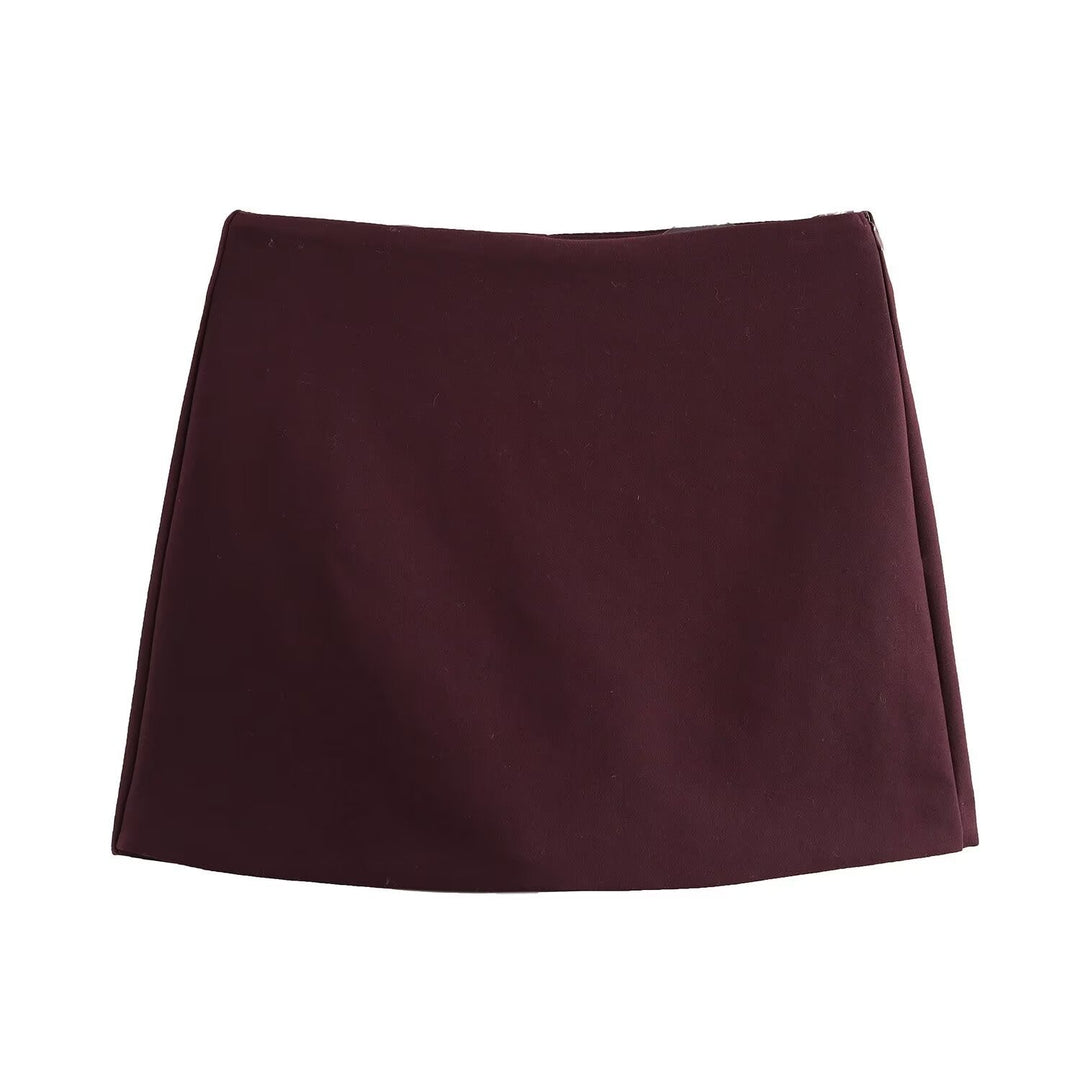 A-Line Skort with Concealed Side Zip and Mini Length