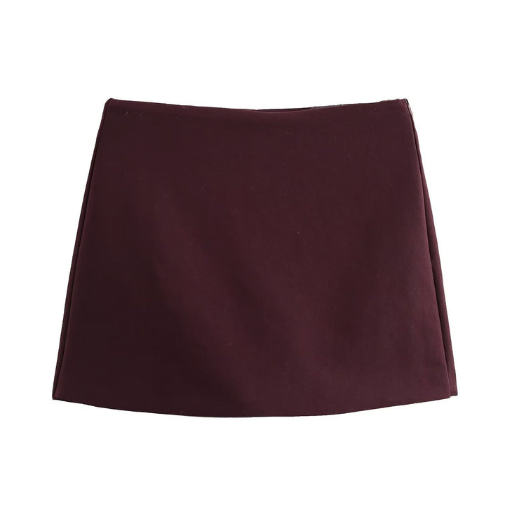 A-Line Skort with Concealed Side Zip and Mini Length