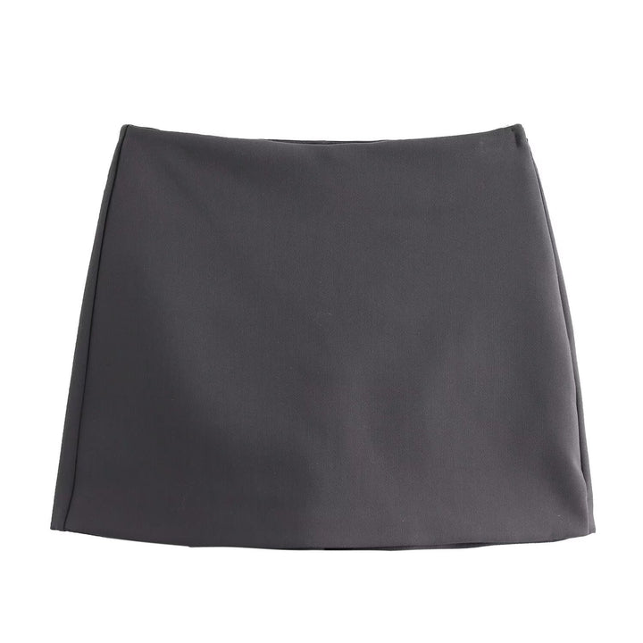 A-Line Skort with Concealed Side Zip and Mini Length