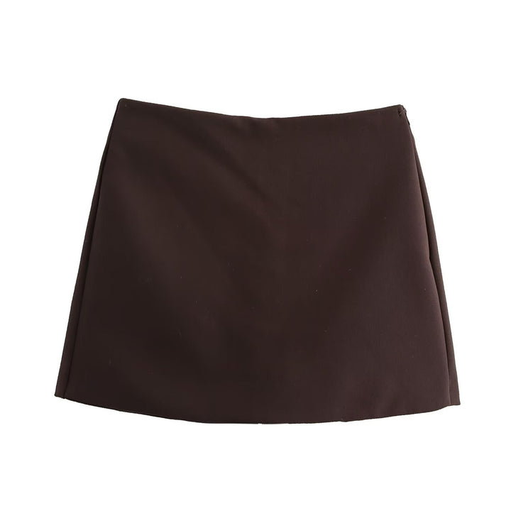 A-Line Skort with Concealed Side Zip and Mini Length