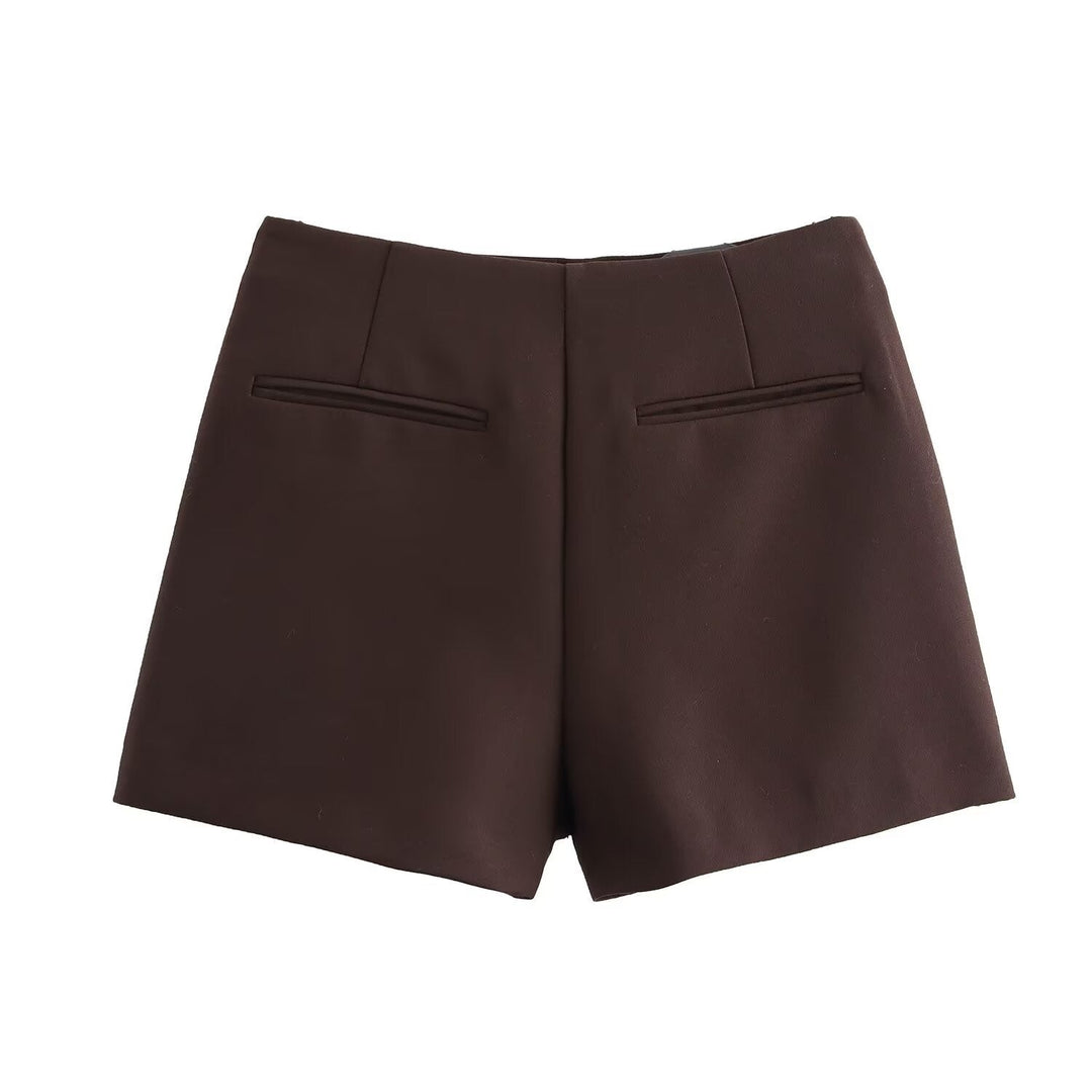 A-Line Skort with Concealed Side Zip and Mini Length